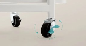 Pojízdný kuchyňský vozík Meshy bílý