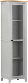 XXXLutz VITRÍNA, dub, borovica, sivá, číra, prírodná farba, 56/200/43 cm MID.YOU - Sklenené vitríny - 002510001801