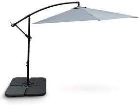 Záhradný slnečník Hook pr. 3m sivý + závažie