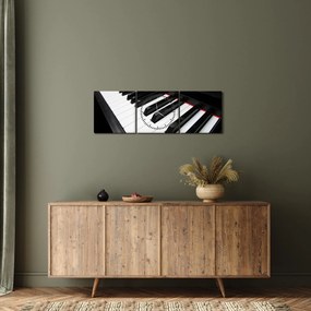 Obraz klávesov piána (s hodinami) (90x30 cm)
