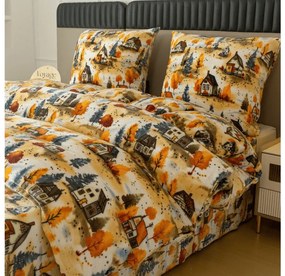 Obliečky mikroplyš AUTUMN VILLAGE farebné Rozmer obliečky: 70 x 90 cm | 140 x 200 cm