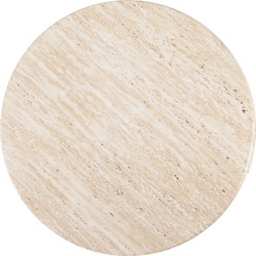 Okrúhly konferenčný stolík Massia Mini 50 cm do obývačky - travertín / orech