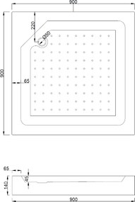Mexen Rio, štvorcový sprchový kút 90 x 90 cm, 6mm číre sklo, chrómový profil + biela sprchová vanička RIO, 860-090-090-01-00-4510