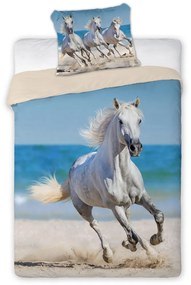 Bavlnené obliečky s koňom - kôň na pláži 01 140x200 70x90 cm 100% Bavlna Faro