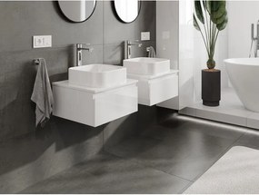 Mexen Orio, kúpeľňová skrinka 50 cm s hornou časťou, 1 zásuvka, biela lesklá, 91A10-05023-1-BFC00