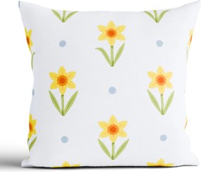 Bavlnená obliečka na vankúš Renforcé 40 × 40 cm - Narcis bieložlté
