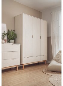 Krémová detská šatníková skriňa 144x52 cm Miloo – Pinio