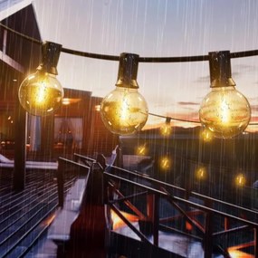 LED vonkajší dekoračný reťaz 25xE12/1W/230V 17,5 m IP65 čierny