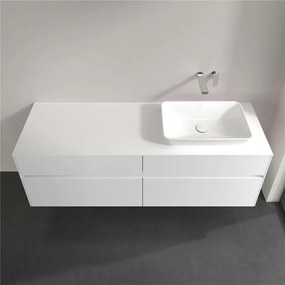 VILLEROY &amp; BOCH Collaro závesná skrinka pod umývadlo na dosku (umývadlo vpravo), 4 zásuvky, 1600 x 500 x 548 mm, Glossy White, C12200DH