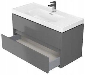 Cersanit Crea, závesná skrinka s umývadlom 100cm, set B111, šedá, S801-285