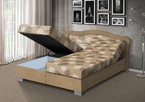 Nabytekmorava Čalúnená posteľ s úložným priestorom Sára170 čalúnenie: sivá/MEGA 31 losos, Typ roštov: polohovacie