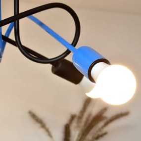 Prisadený luster OXFORD 4xE27/15W/230V čierna/modrá