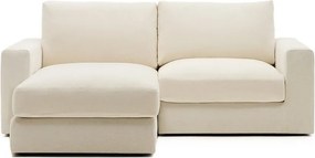 Béžová ženilková rohová pohovka (ľavý roh/s leňoškou) Alea – Kave Home