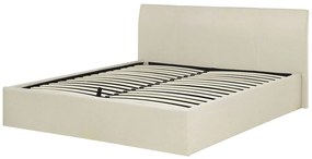 Béžová posteľ s úložným priestorom 160x200 cm ORBEY Beliani