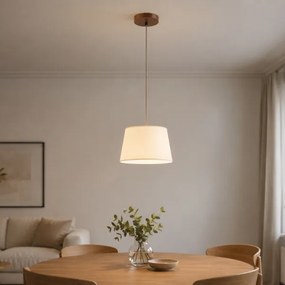 Závesný luster AIDA na lanku 1xE27/15W/230V pr. 25 cm dub/krémová
