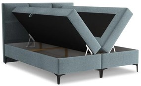 Svetlomodrá boxspring posteľ s úložným priestorom 140x200 cm Pakalana – Makamii