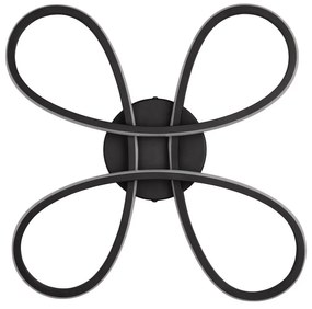 Čierne LED stropné svietidlo 40x40 cm Fly – Trio