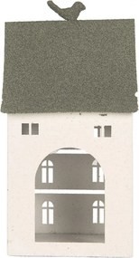 Kovový svietnik domček s pieskovým povrchom Raw Sand - 20*20*39 cm