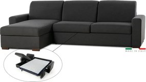Rohová sedacia súprava na každodenné spanie ONE s rozkladom, ľavá, 140, tm. šedá (jazz 22 graphite)