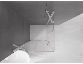 Mexen Velar Duo, sprchový kút s posuvnými dverami 80(dvere) x 80(dvere) cm, 8mm číre sklo, chrómový profil, 871-080-080-02-01