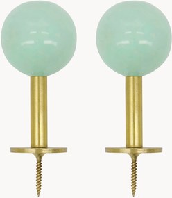 Ručne vyrobené kovové nástenné vešiaky Ball, 2 ks