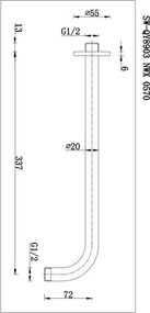 Laveo Rondo, nástenné rameno, čierna, LAV-NWX_757O