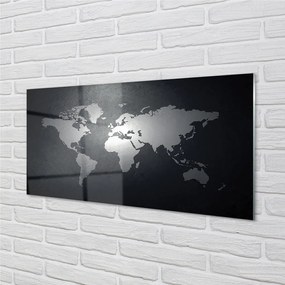 Nástenný panel  Čiernom pozadí White mapa 125x50 cm