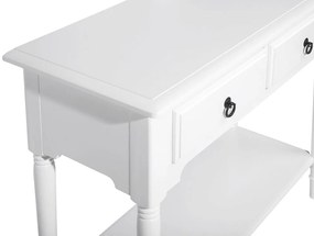 Konzolový stolík s 2 zásuvkami biely LOWELL Beliani