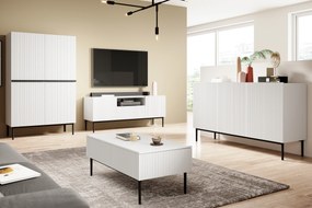Komoda Nicole 150 cm - biely mat / čierna