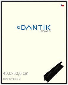 DANTIK rám na obraz 40x50 | ALU Černá matná (Plexi Čiré)