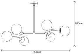 Mosadzné závesné svietidlo so skleneným tienidlom Damar – Opviq lights