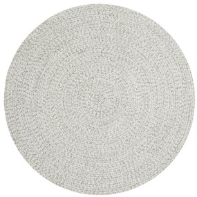Hanse Home, Kusový koberec Braided 105553 Light Melange kruh – na von aj na doma, 150x150 (priemer) kruh, biela, chodba / predsieň