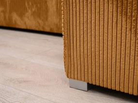 Horčicová rohová pohovka SMART COSARO, obojstranná + 2 vankúšiky ZDARMA