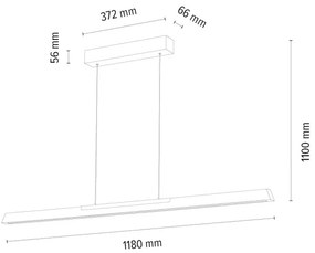 Spot-Light 1017401600000-LED Stmievateľný luster na lane JONAS LED/16,5W/230V dub