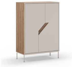 Komoda v dekore duba v krémovo-prírodnej farbe 85x120x40 cm Lilou – Marckeric