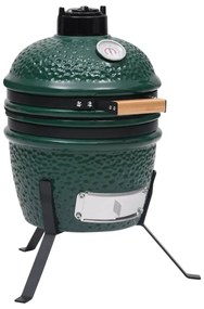 2 v 1 Kamado gril s udiarňou keramika 56 cm zelený 316094