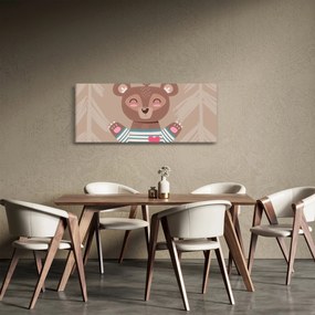 Obraz - Medvedík v pruhovanom tričku (120x50 cm)