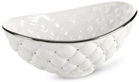 Dekoratívna misa ADORE 01 biela / strieborná