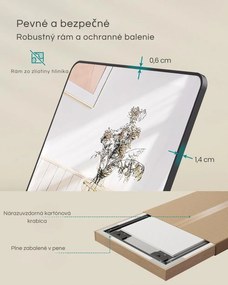 Obdĺžnikové zrkadlo FERRA, 120x40cm, čierna SongmicsHome