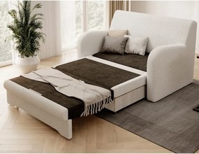 Biela rozkladacia/s úložným priestorom pohovka z textílie buklé 130 cm Ario – ELTAP