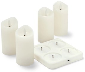 LED akumulátorové sviečky z pravého vosku, 4 ks