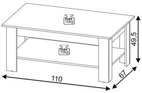 Konferenčný stolík COCO dub artisan