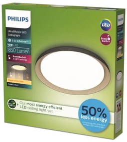 Philips - LED Stmievateľné stropné svietidlo PEBBLO LED/10W/230V 2700K čierna