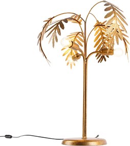 Art Deco stolná lampa zlatá 3-svetlo - Botanica