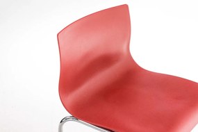 Barová stolička Hoover - plast, kovové nohy chróm - Červená