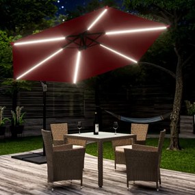 InternetovaZahrada LED slnečník Mali Ø350 cm - červený