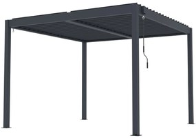 ZÁHRADNÉ KOMBO bioklimatická pergola s lamelami BestBerg BBP-9G + záhradný jedálenský set 4+1 BestBerg BBGF-62BK