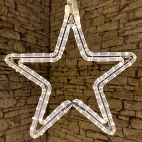 DECOLED LED světelný motiv hvězda, 45cm, teple bílá - bílý kabel