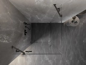 Mexen Lunar, 1-krídlový sprchový kút, ľavý, 100 x 100 cm, 8mm číre sklo, grafitový profil, 834-100-100-95-00-L