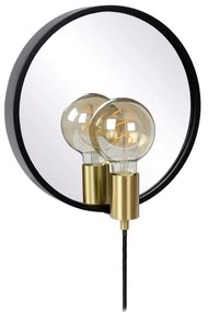 Lucide 36213/31/30 - Nástenné svietidlo so zrkadlom REFLEX 1xE27/25W/230V čierna